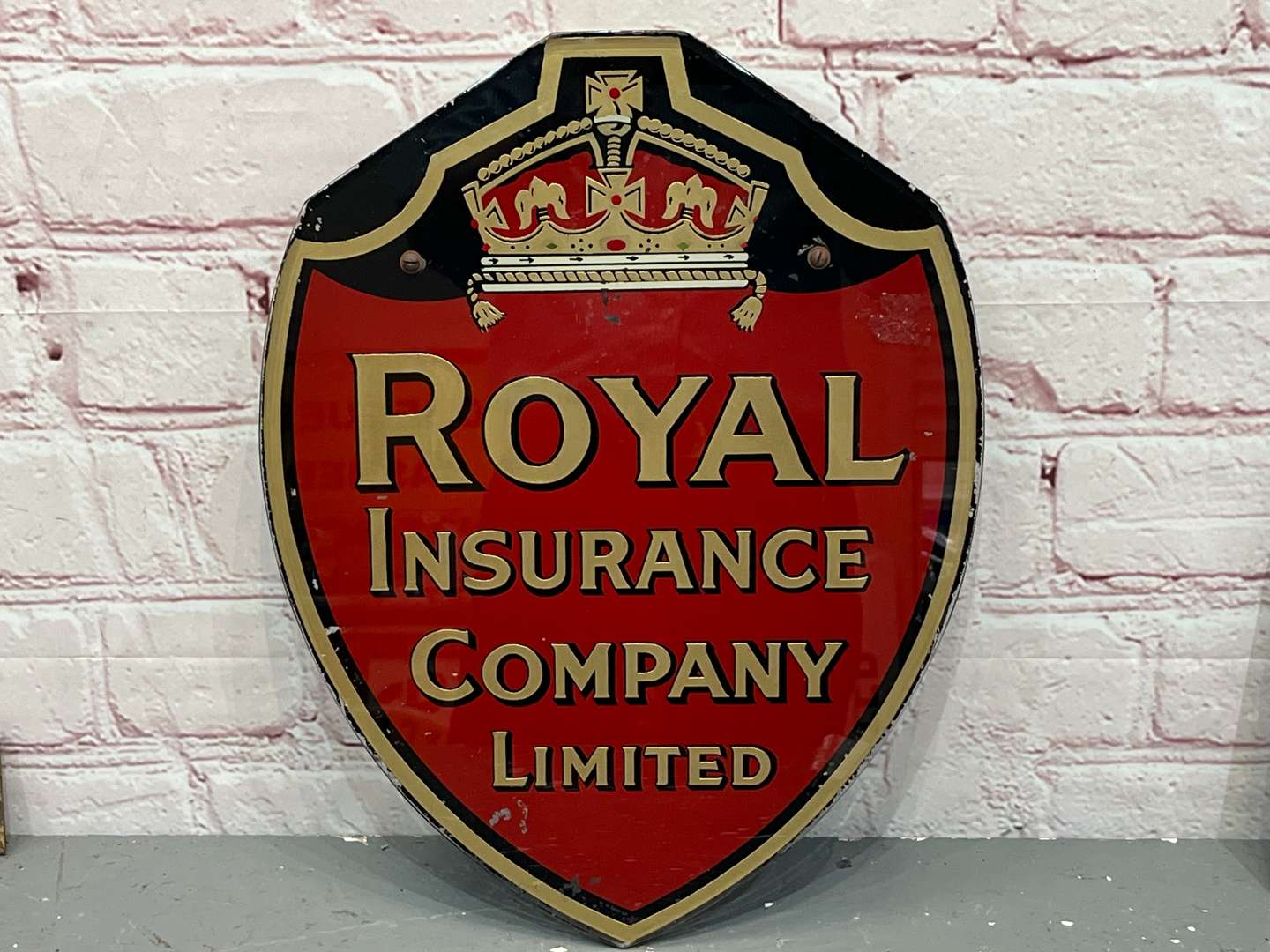 <p>Royal Insurance Company Limited Glass Shield Sign</p>