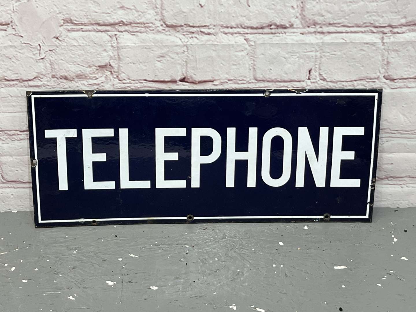 <p>Telephone Double Sided Enamel Sign</p>
