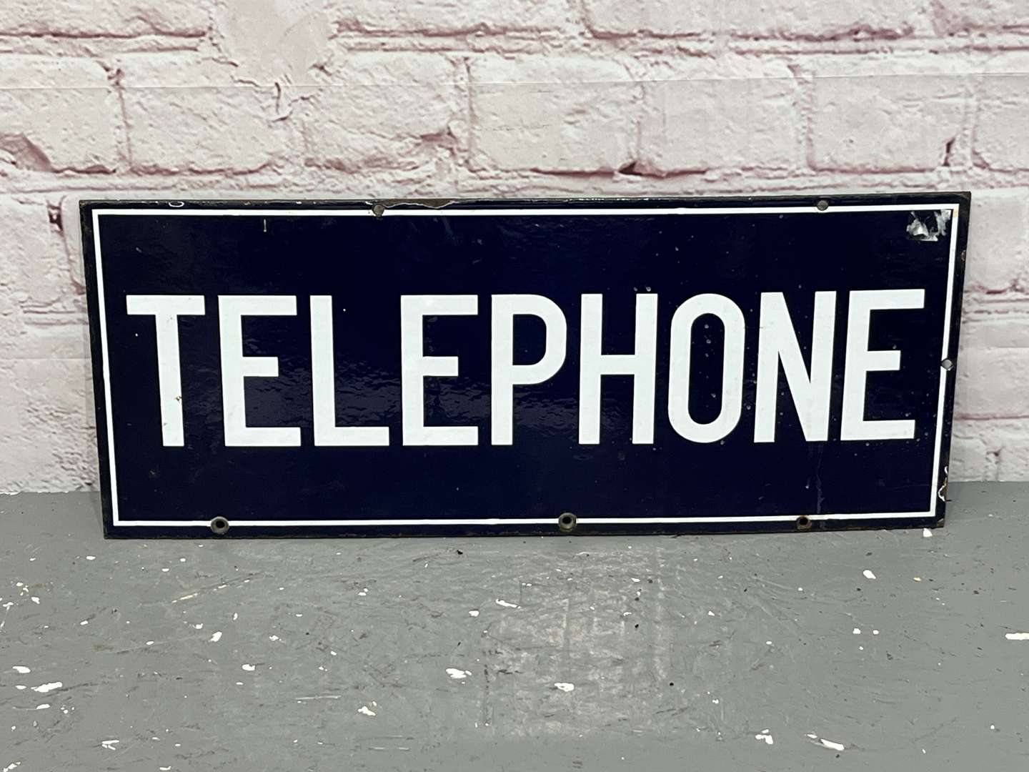 <p>Telephone Double Sided Enamel Sign</p>