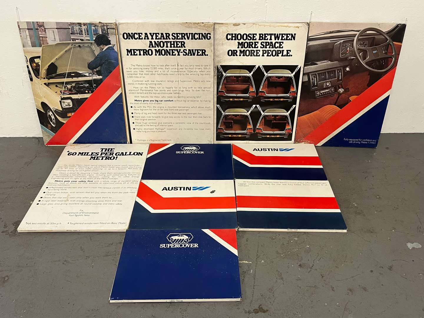 <p>Set of Cardboard Mini Metro Dealership Advertising Boards</p>
