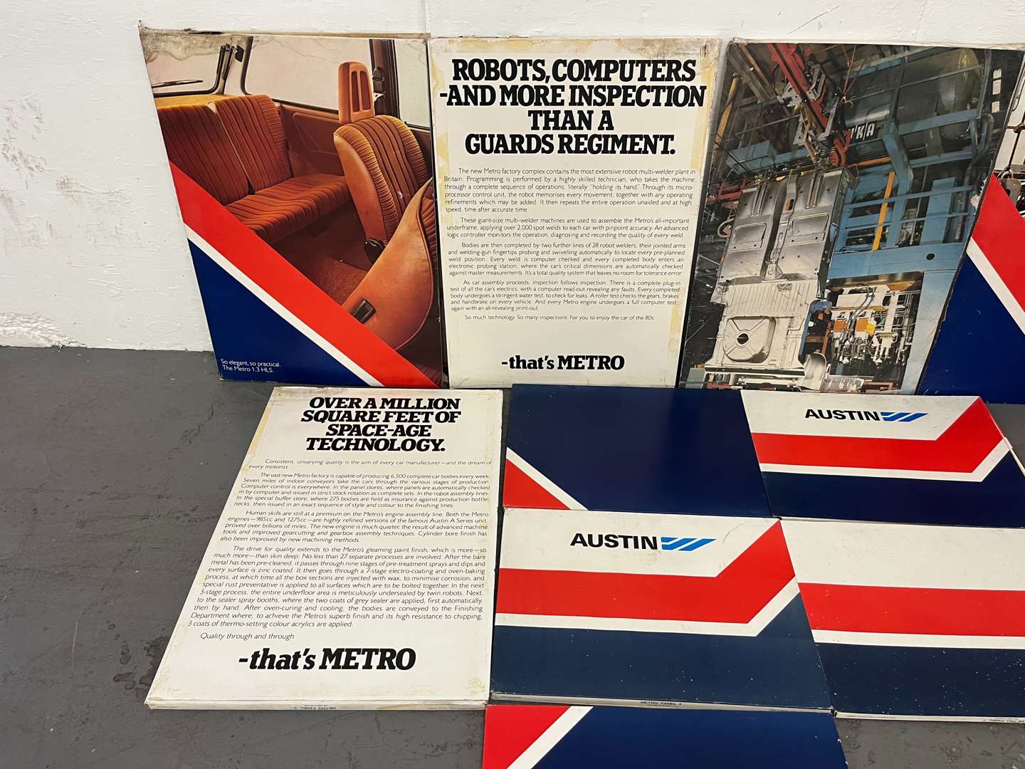 <p>Set of Cardboard Mini Metro Dealership Advertising Boards</p>