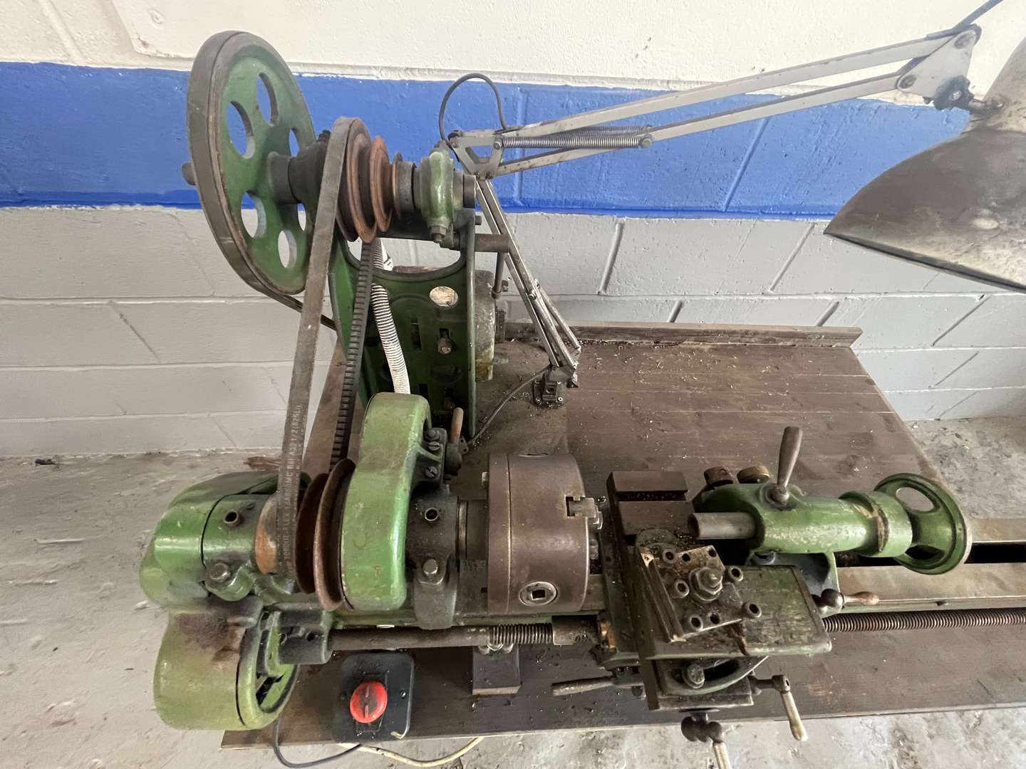 <p>Myford Metal Lathe Mounted on a Work Bench</p>