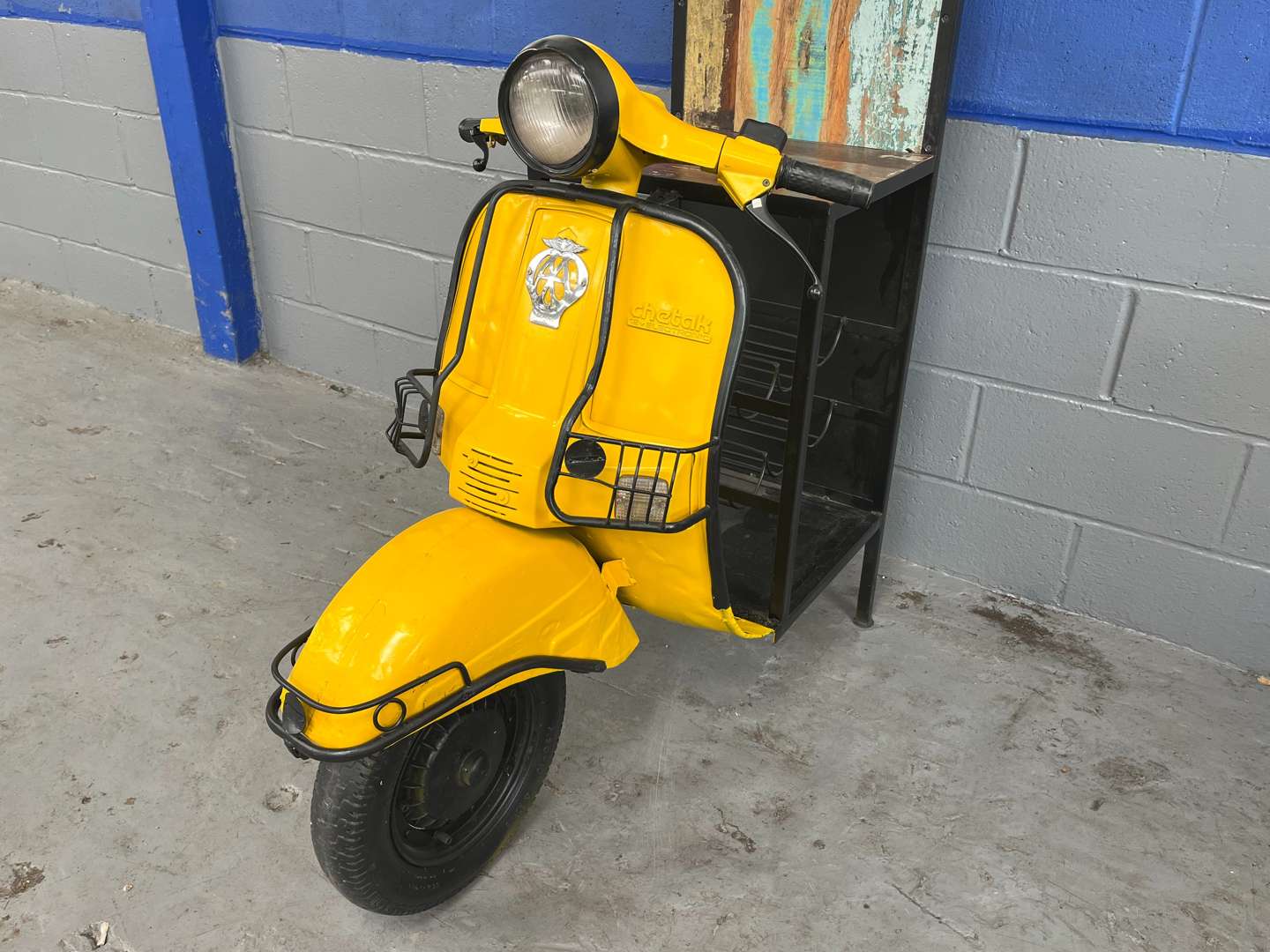 <p>Scooter Made Bar With Wine Holder & Two Open Shelves&nbsp;</p>