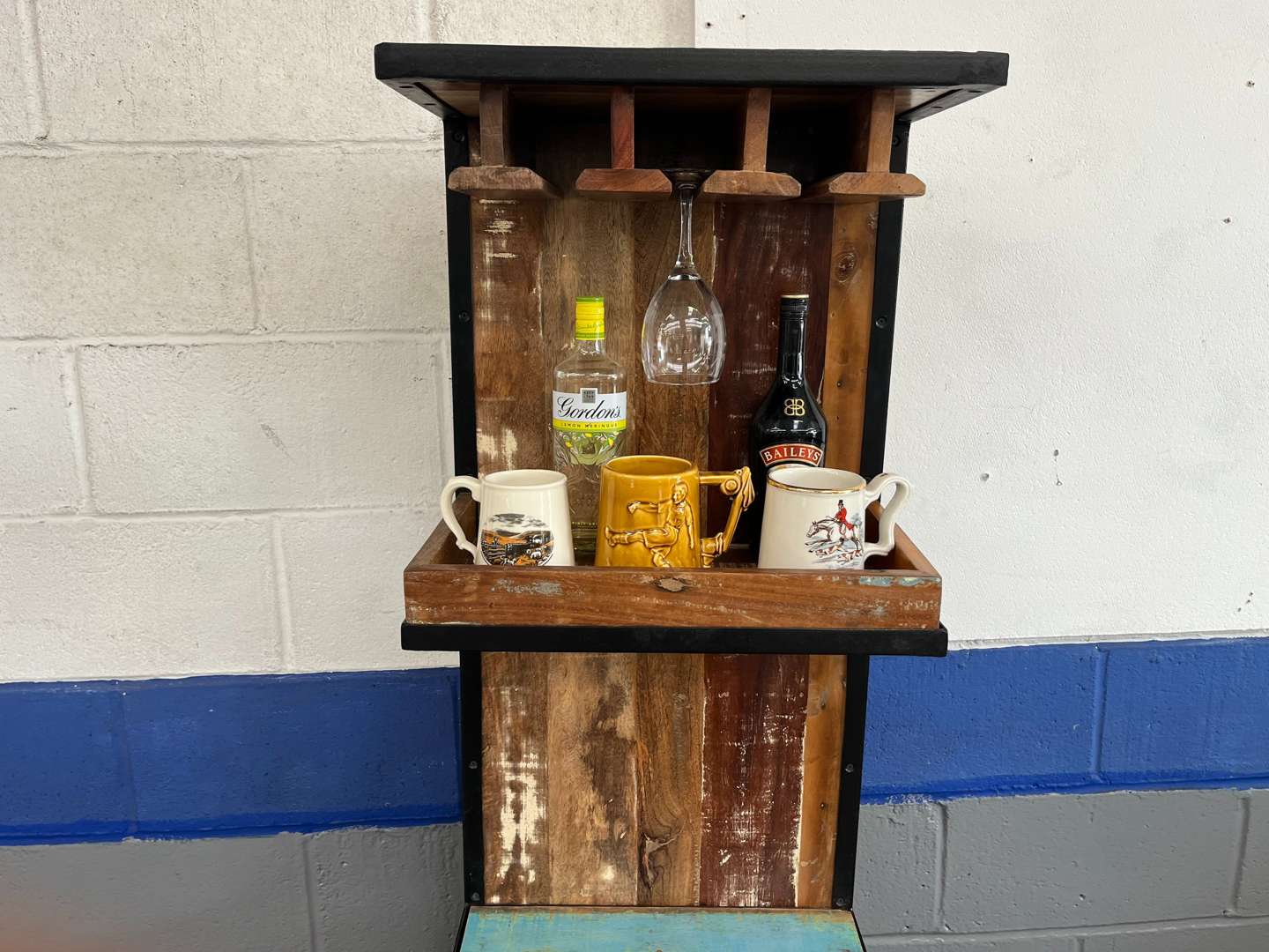 <p>Scooter Made Bar With Wine Holder & Two Open Shelves&nbsp;</p>