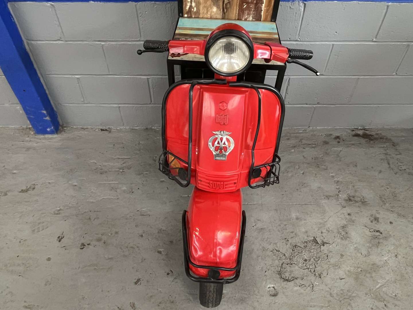 <p>Scooter Made Bar With Wine Holder & Two Open Shelves&nbsp;</p>