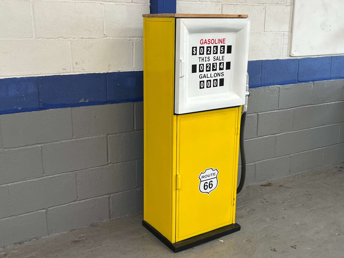 <p>Petrol Pump Styled Metal Modern Drinks Cabinet</p>