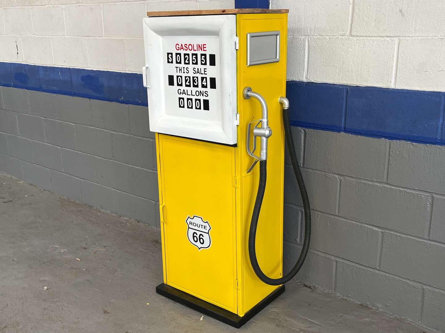 <p>Petrol Pump Styled Metal Modern Drinks Cabinet</p>
