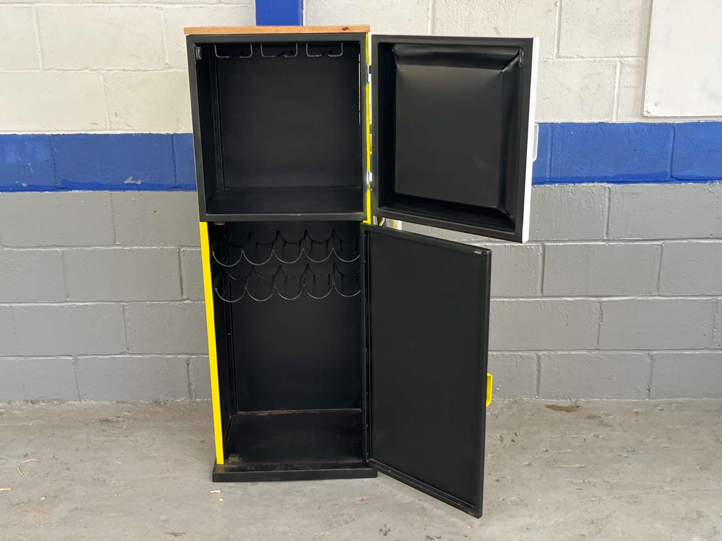 <p>Petrol Pump Styled Metal Modern Drinks Cabinet</p>