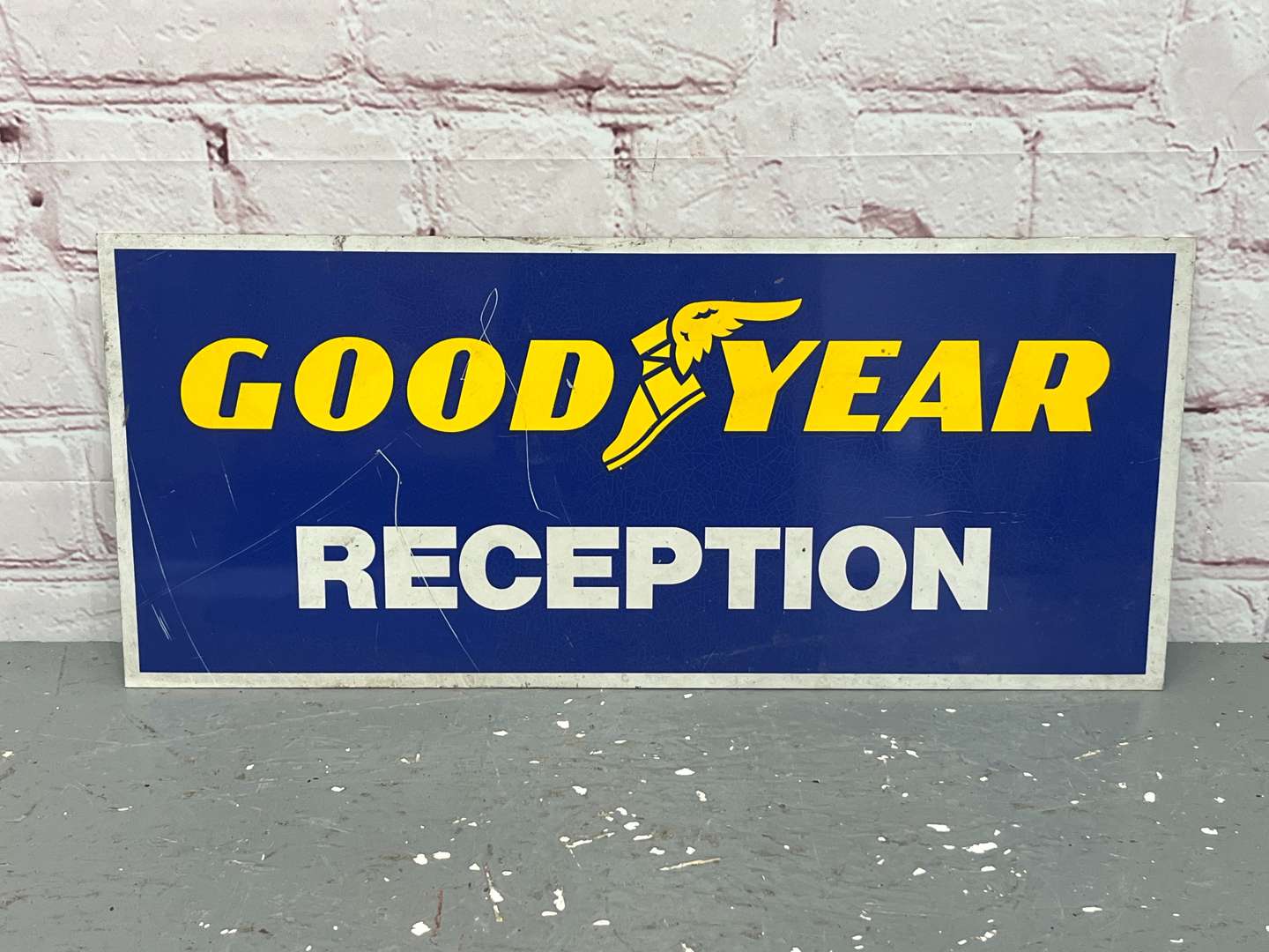 <p>Goodyear Reception Aluminium Sign</p>