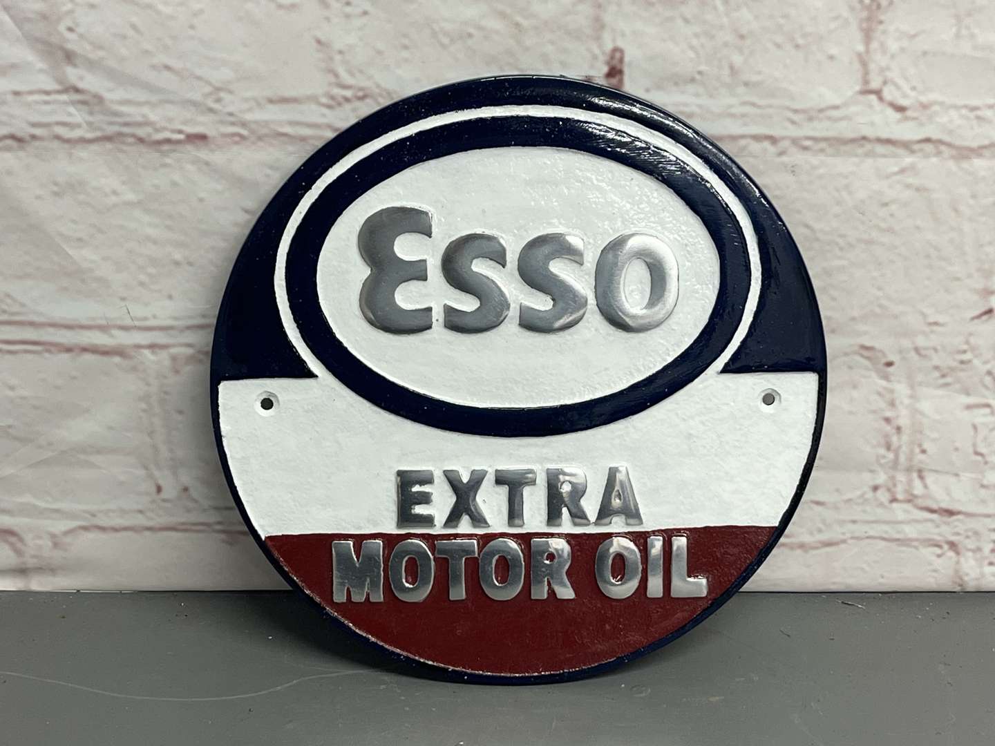 <p>Esso Extra Motor Oil Small Circular Aluminium Sign</p>