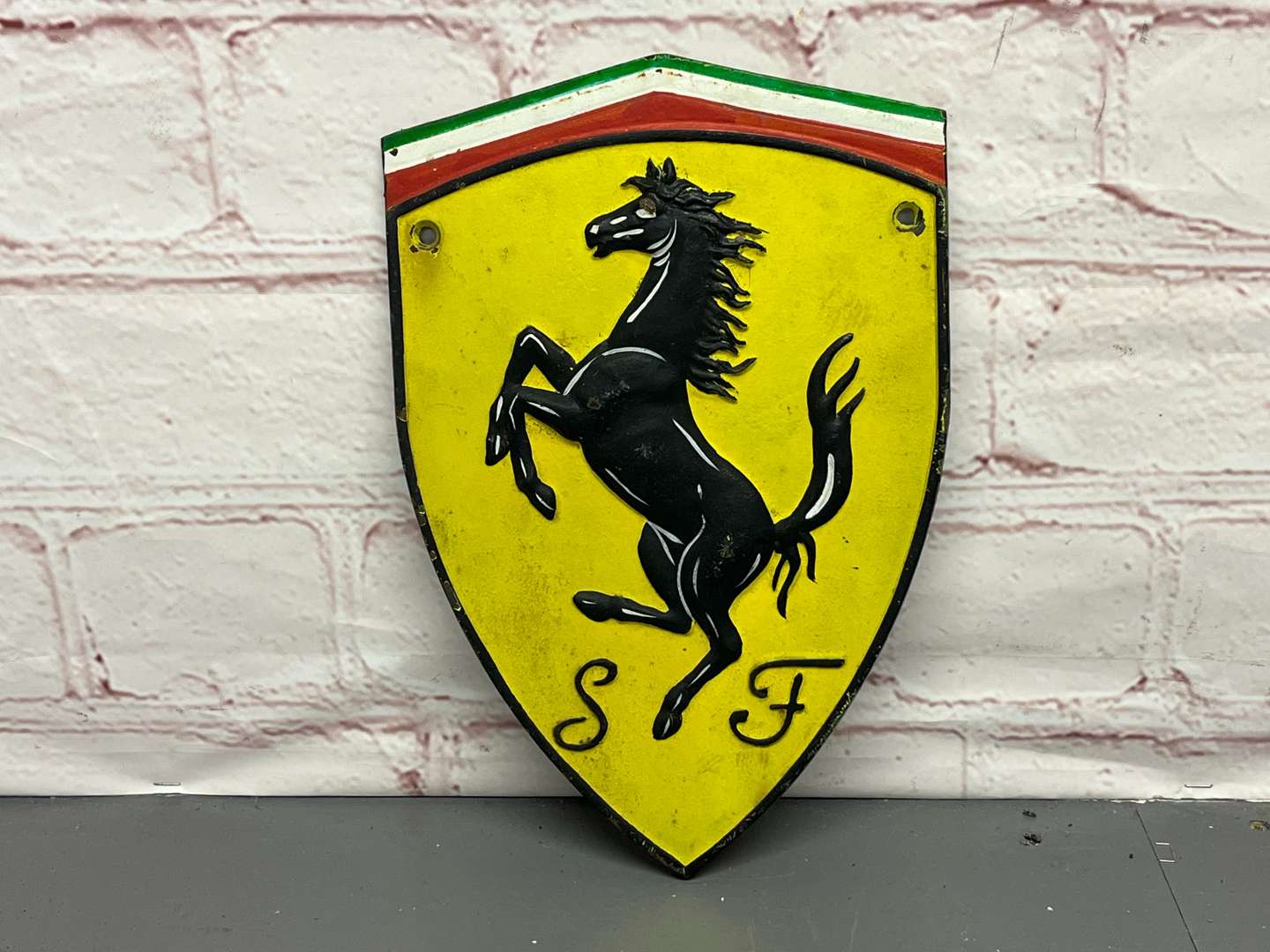 <p>Ferrari Shield Cast Iron Emblem Sign</p>