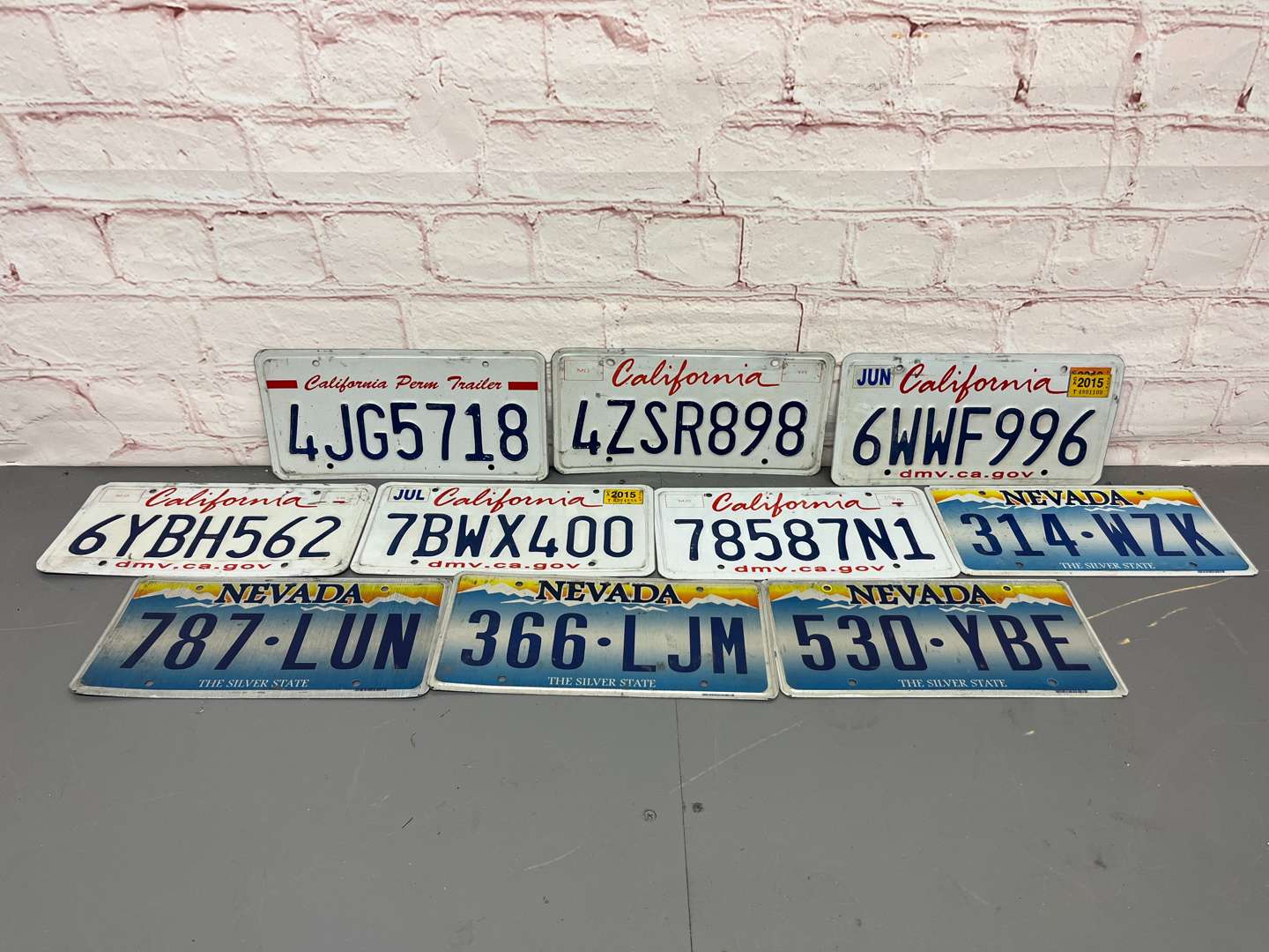 <p>Ten American Number Plates&nbsp;</p>