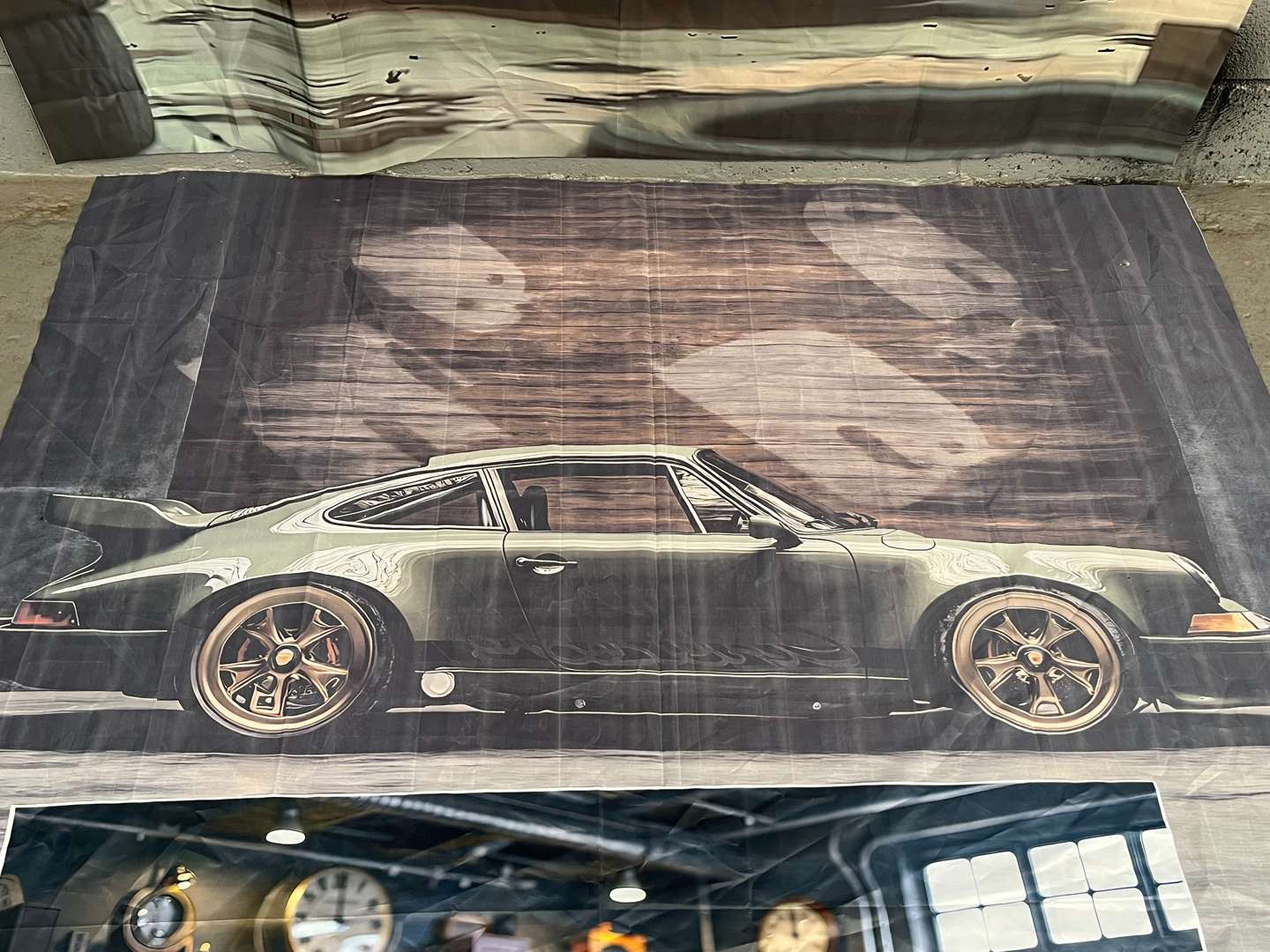 <p>Three Large Classic Car Wall Hangings</p>