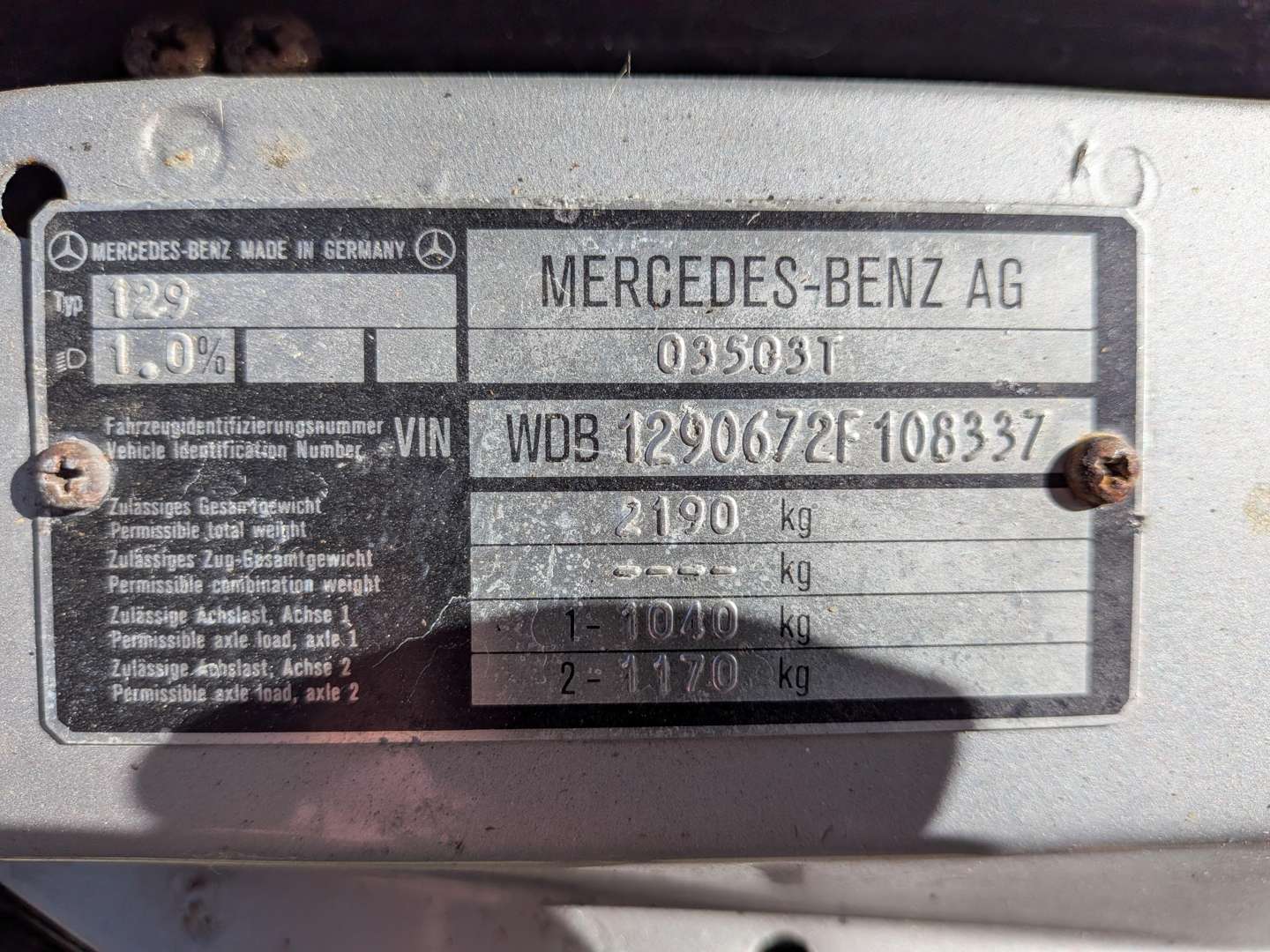 <p>1994 MERCEDES SL500 R129 AUTO CONVERTIBLE</p>