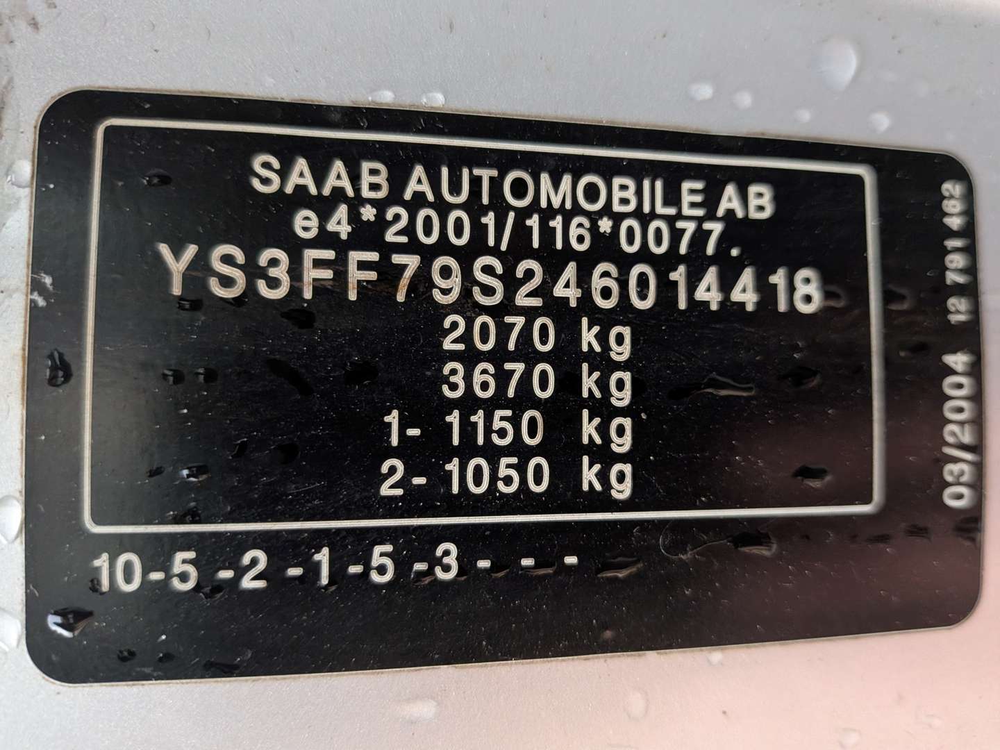 <p>2004 SAAB 9-3 VECTOR 175 BHP</p>