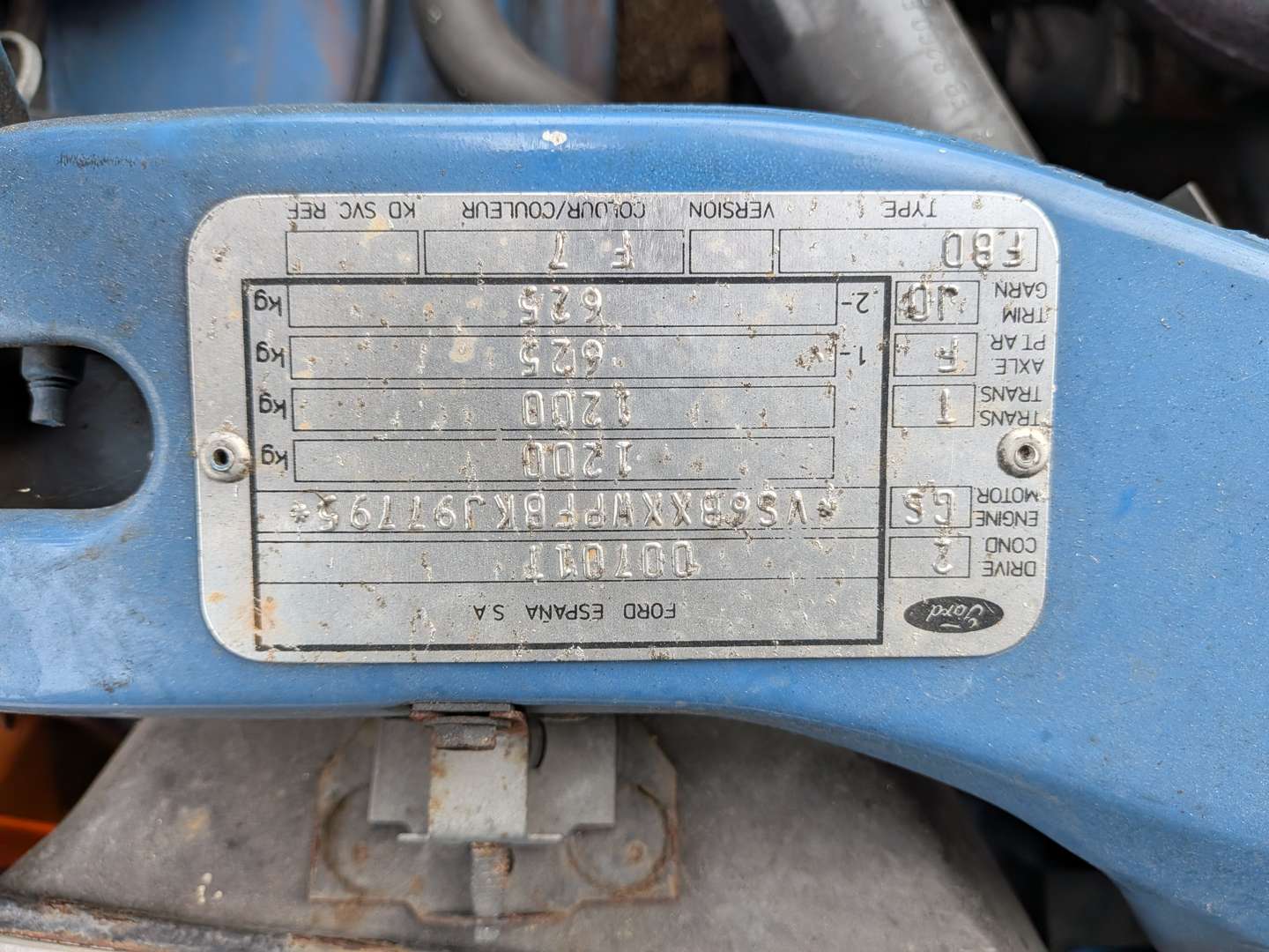 <p>1989 FORD FIESTA L CVT AUTO</p>