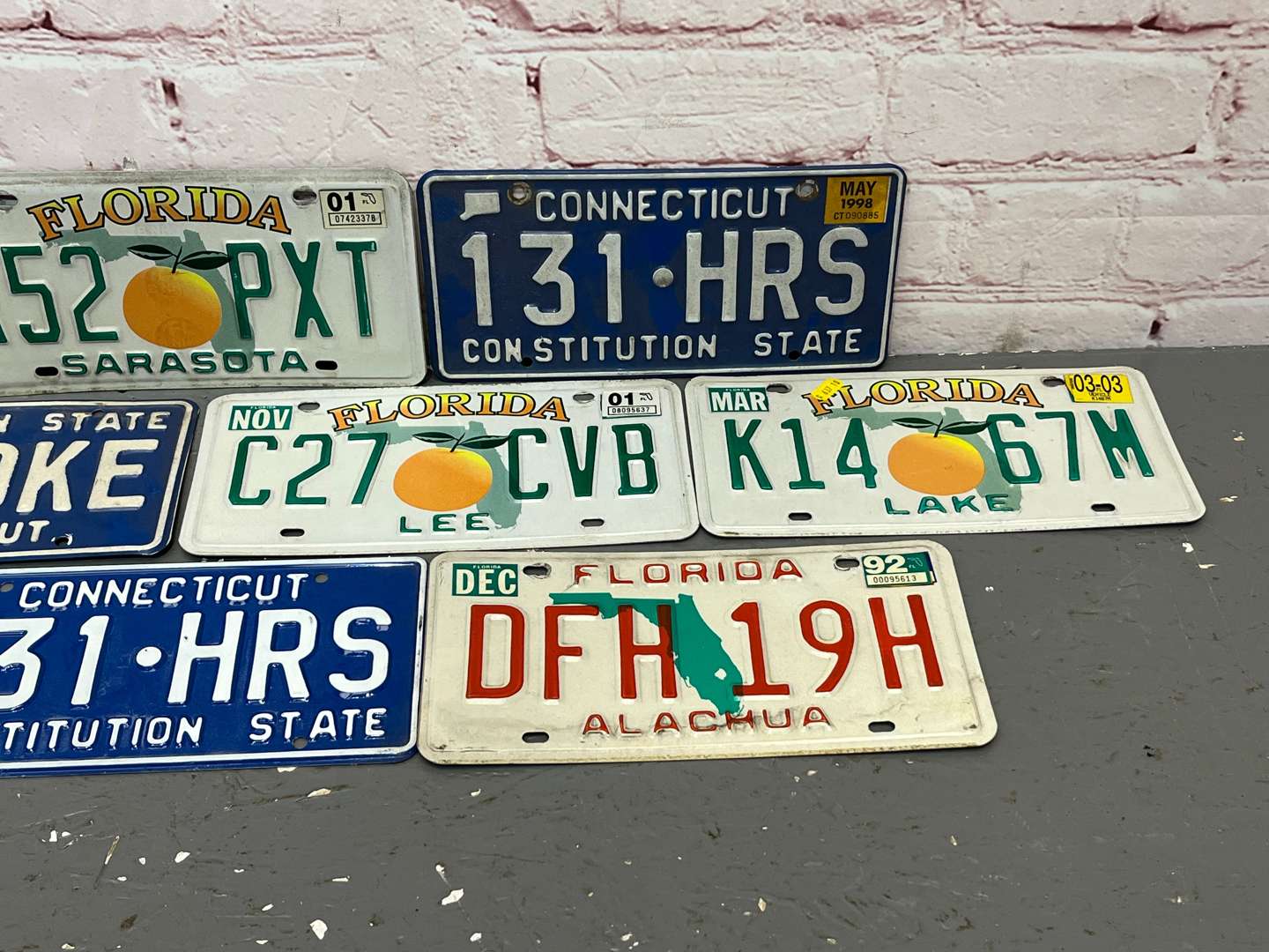 <p>Ten American Number Plates&nbsp;</p>