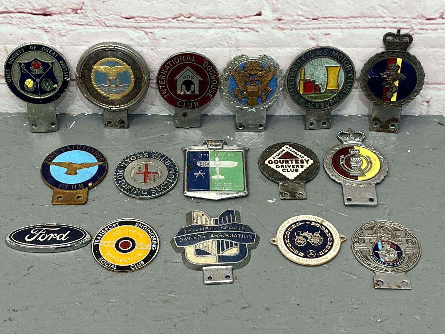 <p>Collection of Classic Car Badges</p>