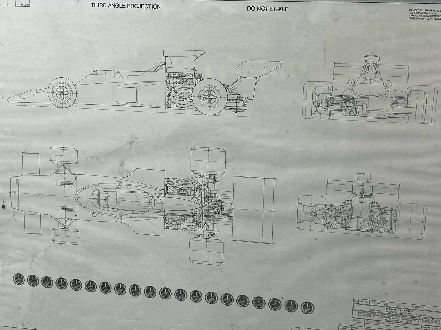 <p>Framed Lotus Formula 1 Type 72 General Arrangement Poster</p>