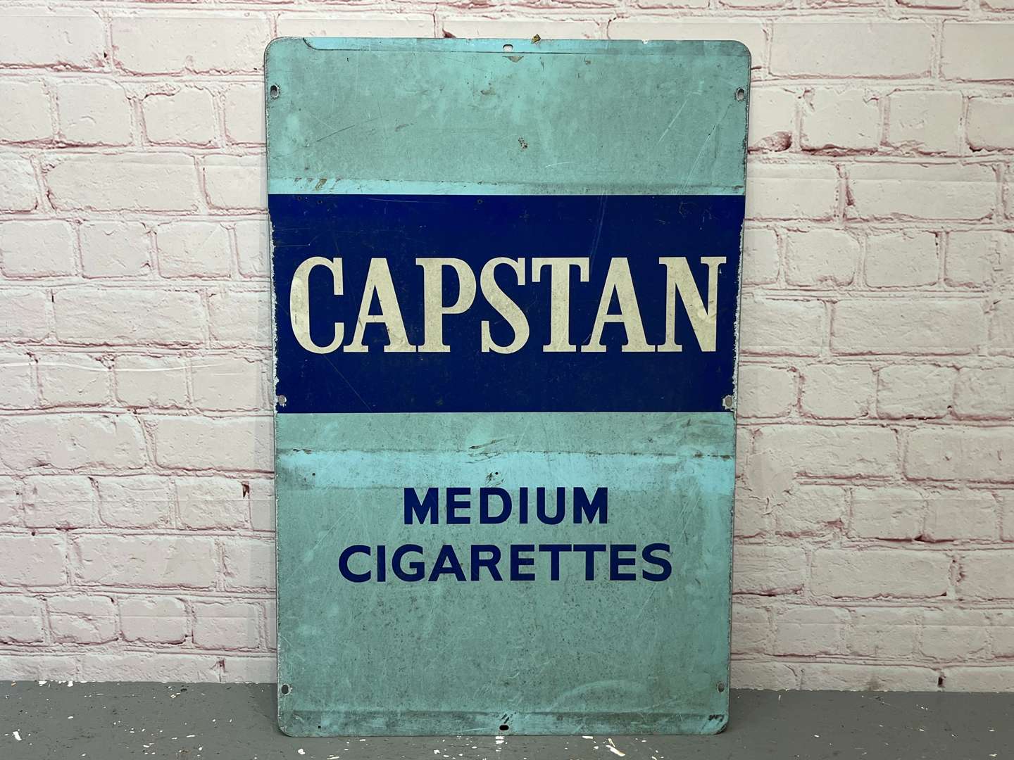 <p>Capstan & Strand Cigarettes Double Sided Aluminium Sign</p>
