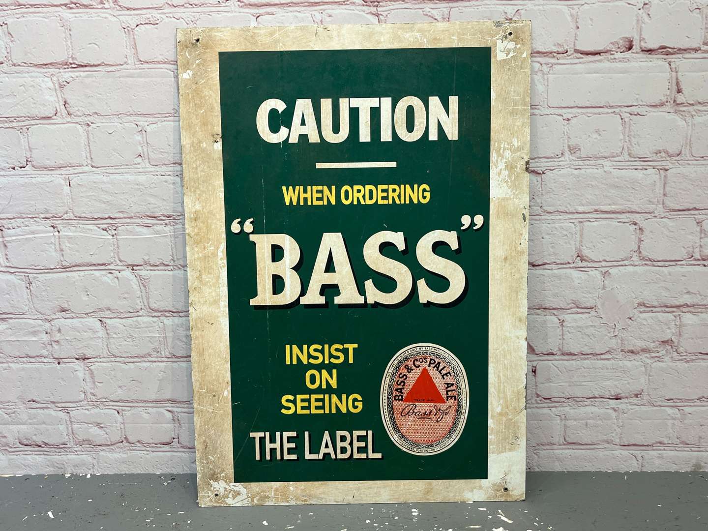 <p>Bass & Co Pale Ale Caution Aluminium Sign&nbsp;</p>