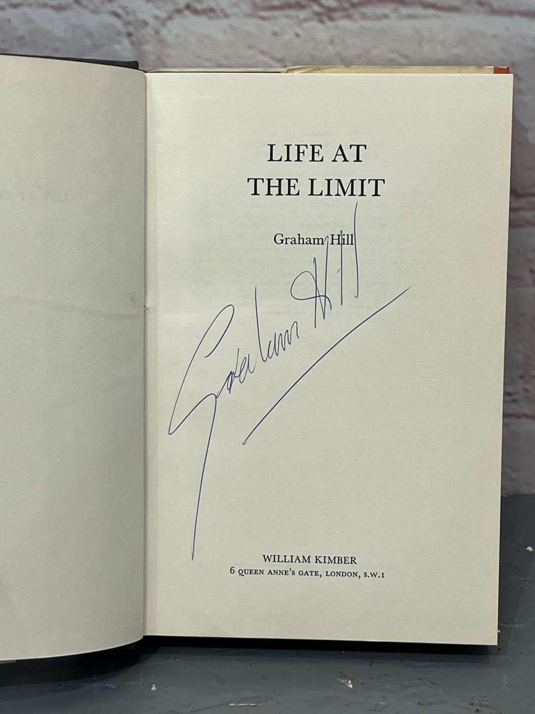 <p>Graham Hill Signed “Life on The Limit” Book</p>