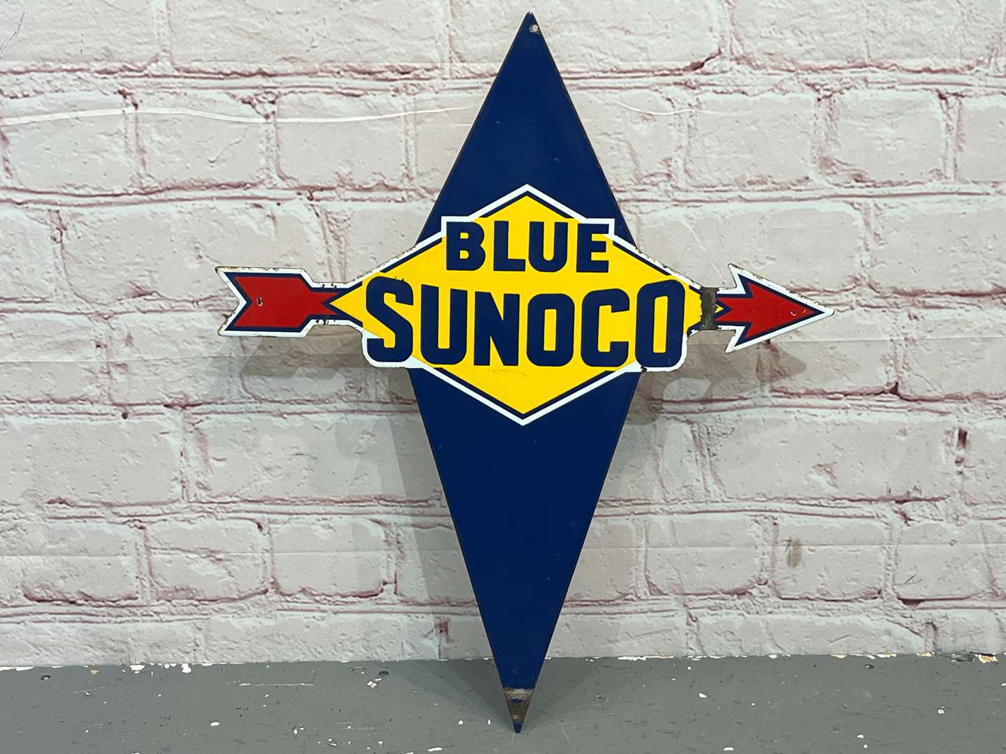 <p>Blue Sunoco Enamel Sign</p>
