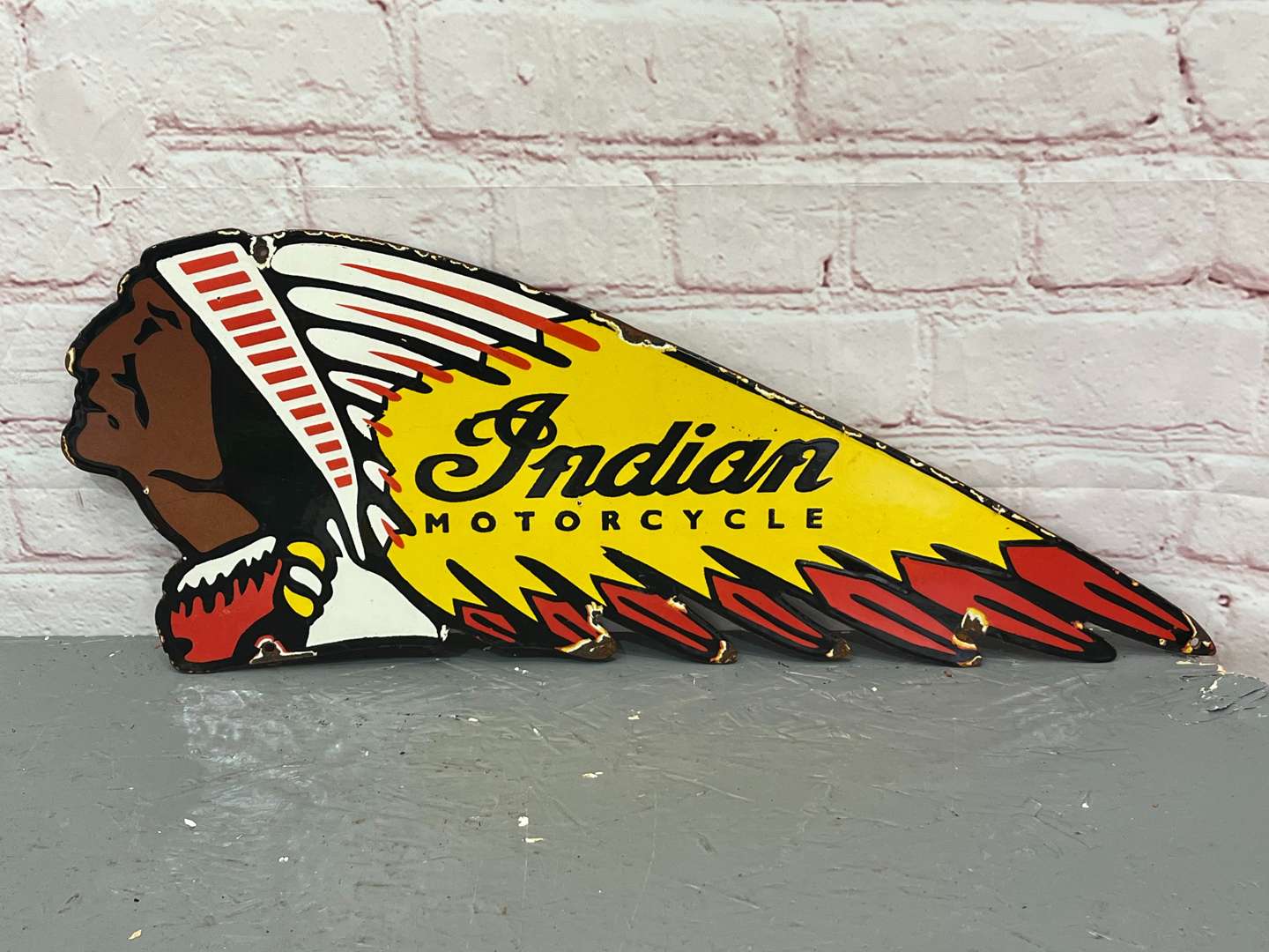 <p>Indian Motorcycles Enamel Sign</p>