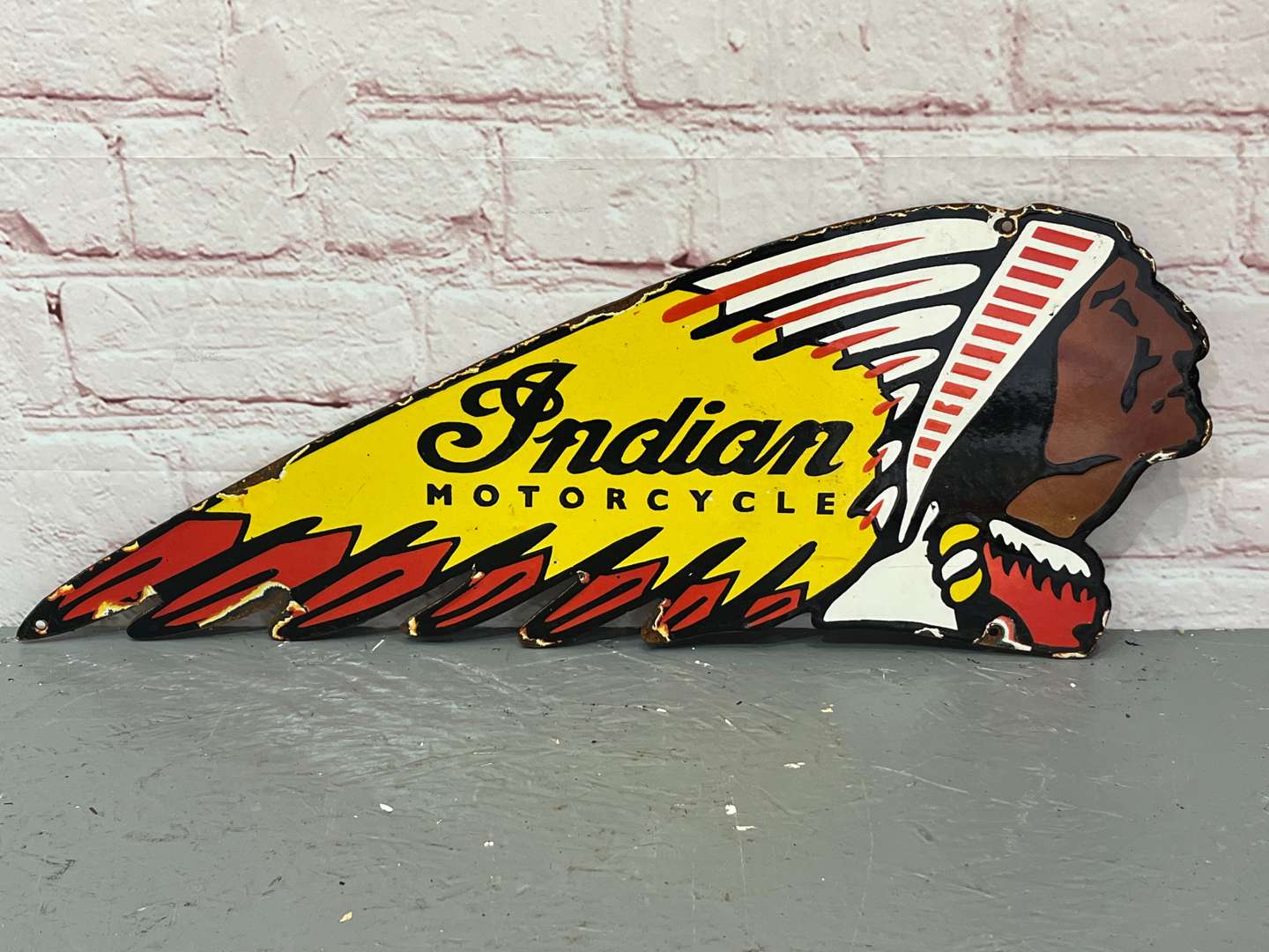 <p>Indian Motorcycles Enamel Sign</p>
