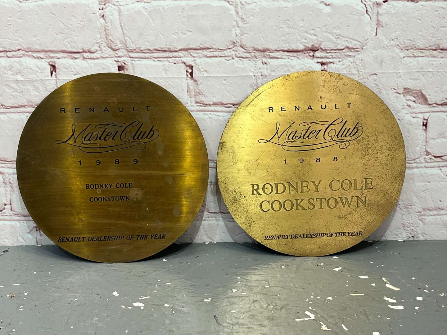 <p>Two Bronze Renault Master Club Dealership of The Year Plaques</p>