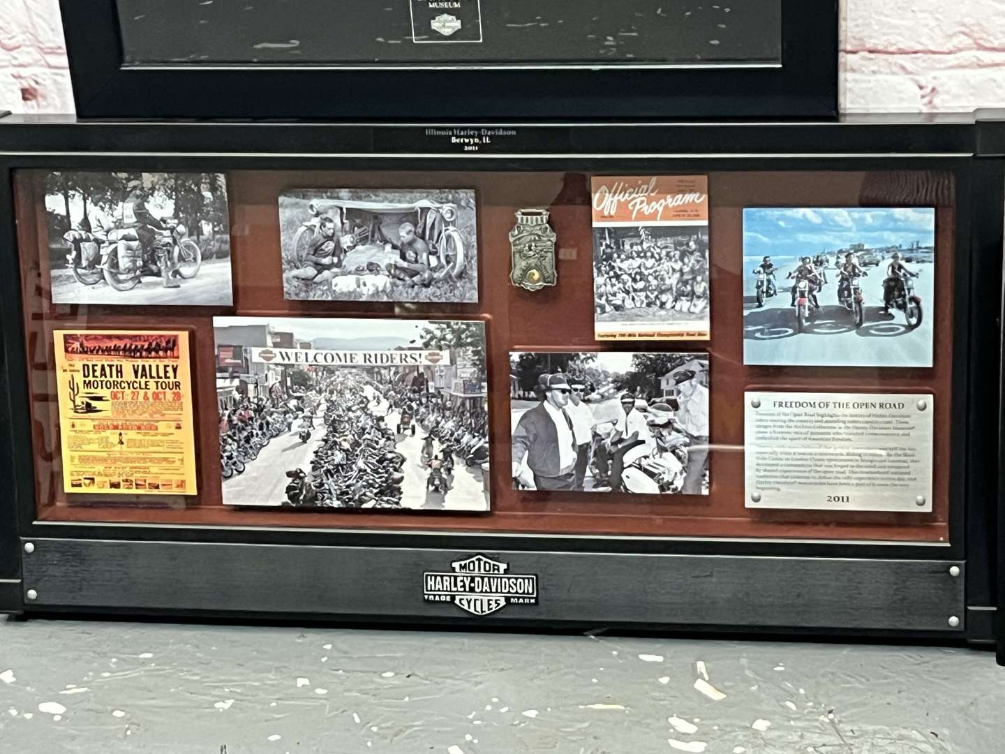 <p>Three Framed Harley-Davidson Celebration Miniatures&nbsp;</p>