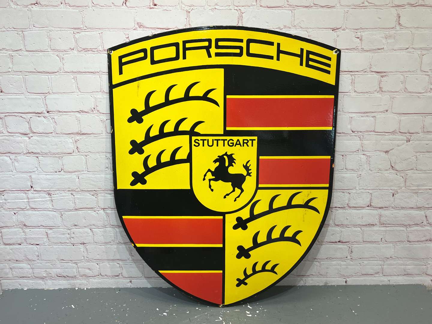 <p>Large Porsche Emblem Enamel Sign&nbsp;</p>