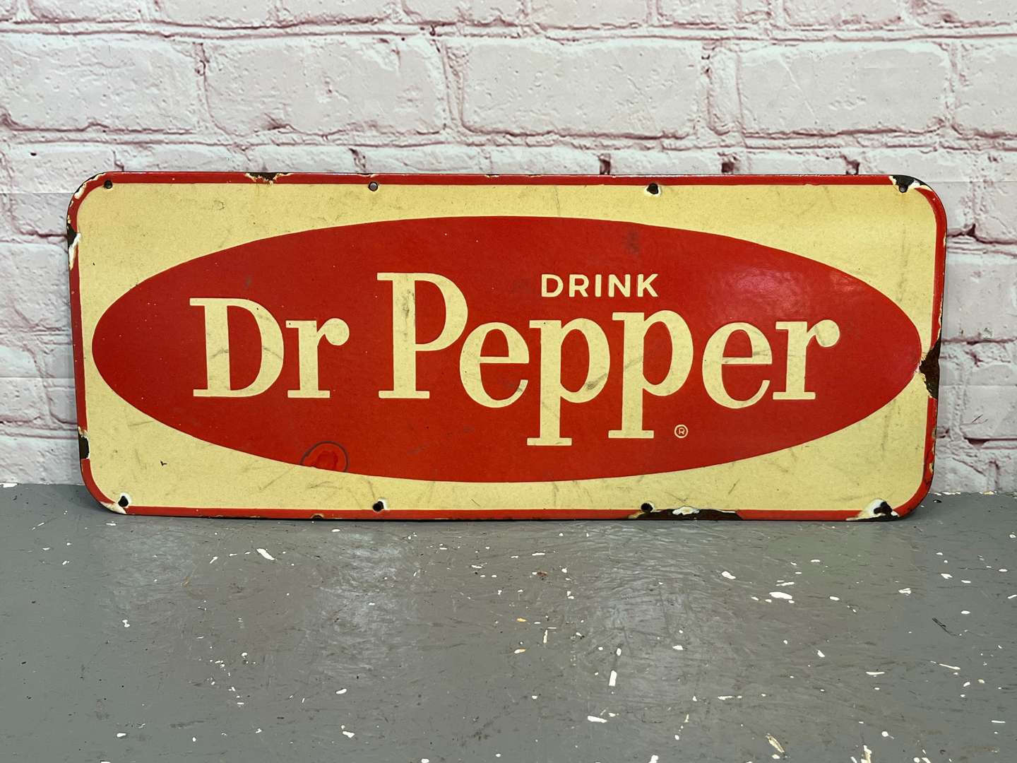 <p>Drink Dr Pepper Enamel Sign</p>