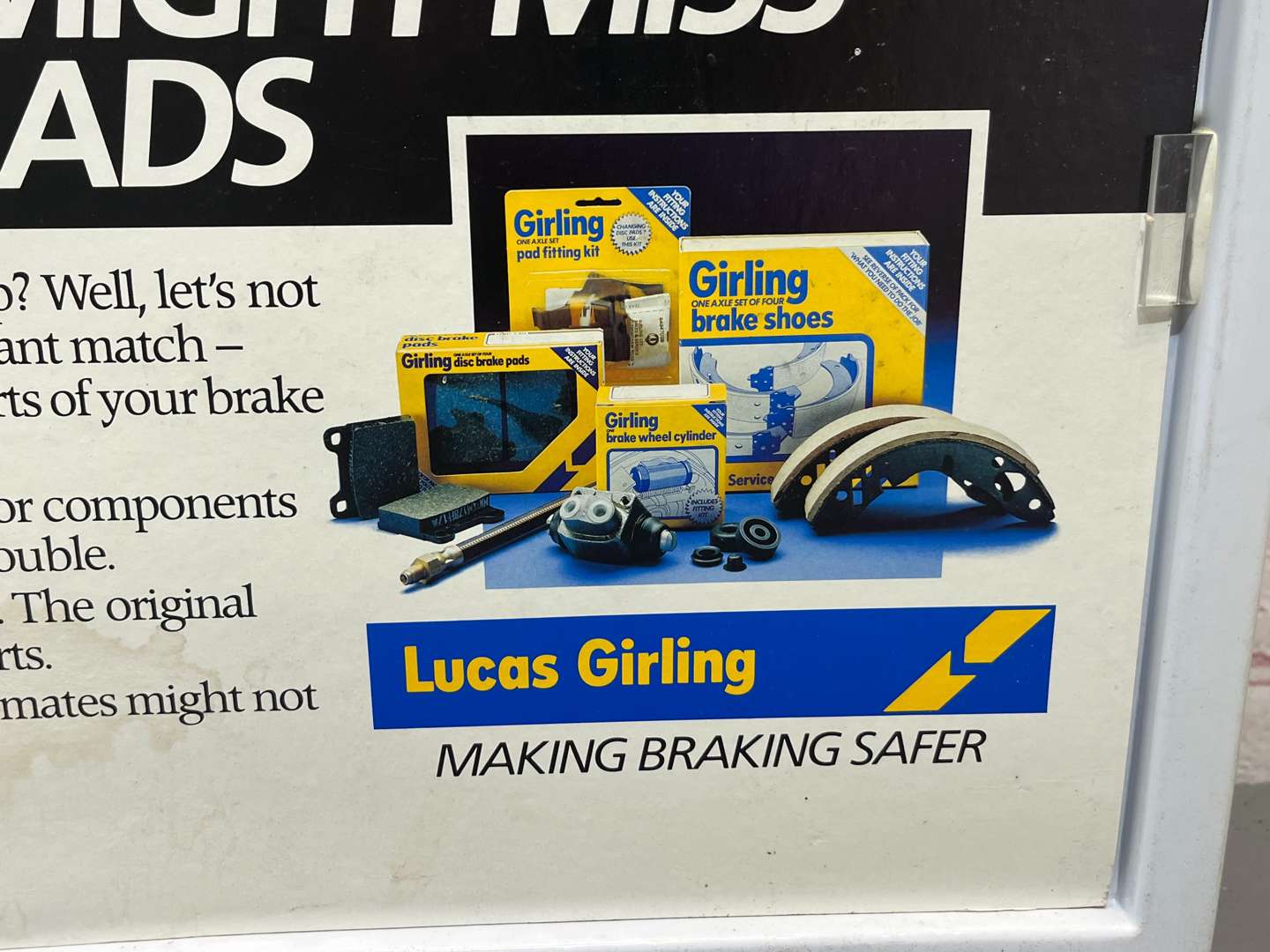 <p>Lucas Girling “Making Braking Safer” Freestanding Sign&nbsp;</p>