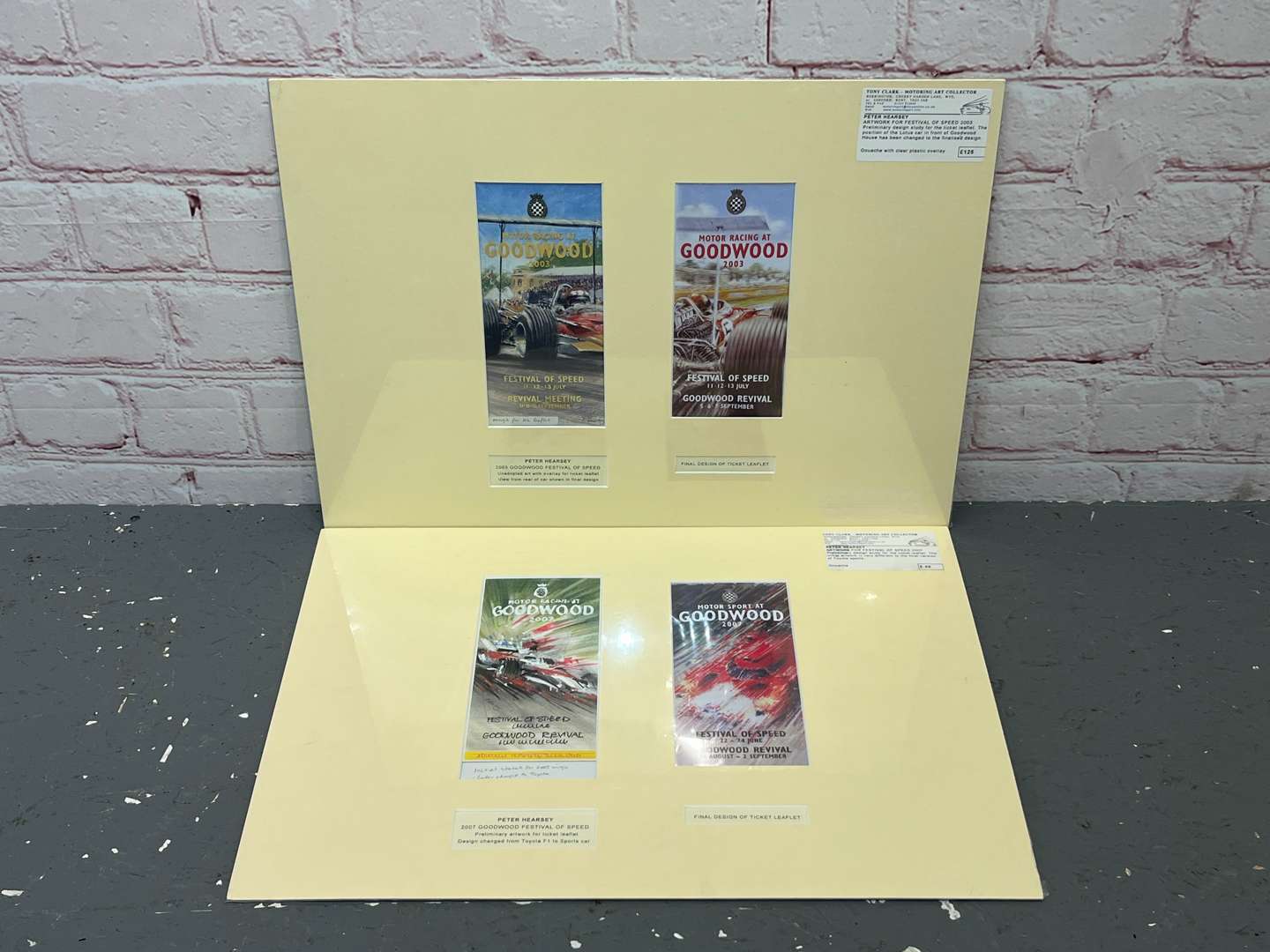 <p>Two Peter Hearsey Mounted Artwork For Goodwood Festival of Speed 2003/07</p>