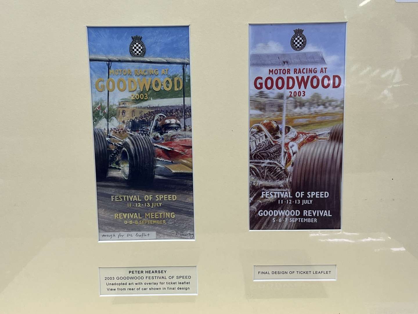 <p>Two Peter Hearsey Mounted Artwork For Goodwood Festival of Speed 2003/07</p>
