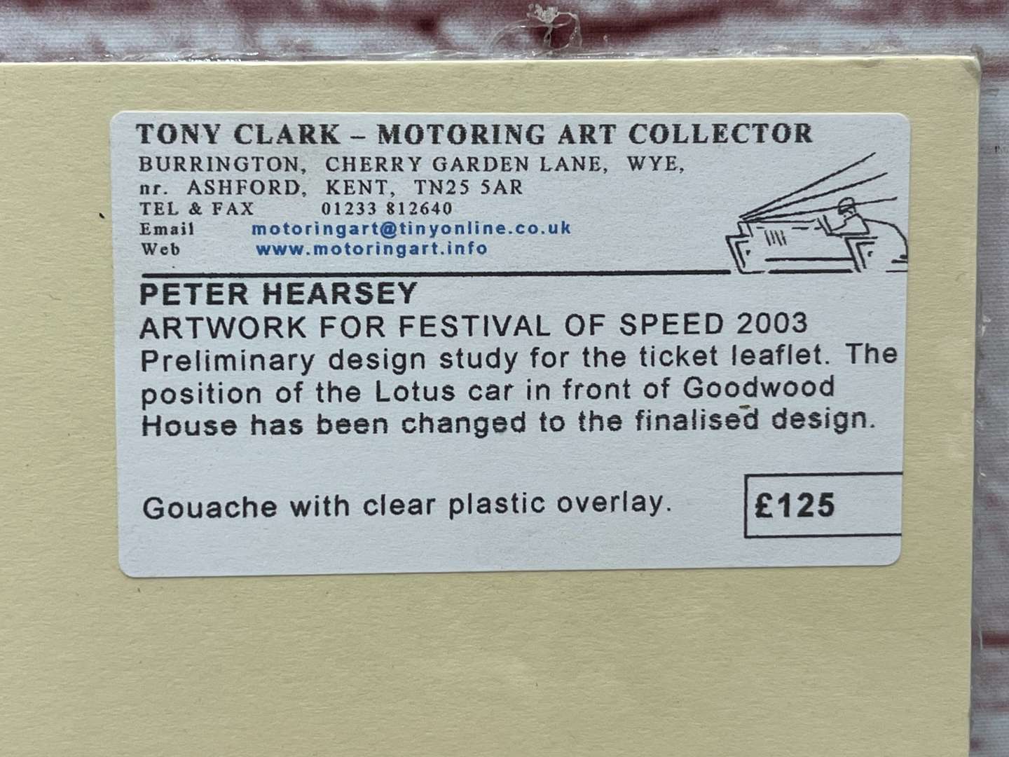 <p>Two Peter Hearsey Mounted Artwork For Goodwood Festival of Speed 2003/07</p>