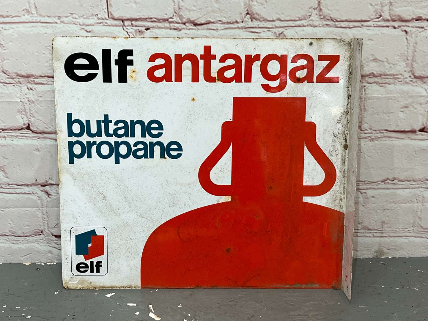 <p>ELF Antargaz Aluminium Flange Sign</p>