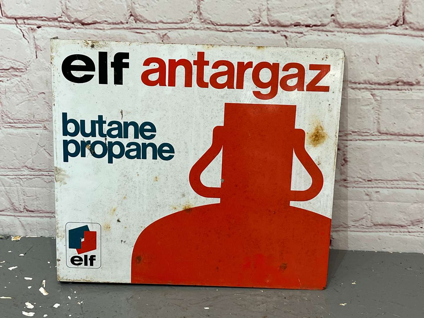 <p>ELF Antargaz Aluminium Flange Sign</p>