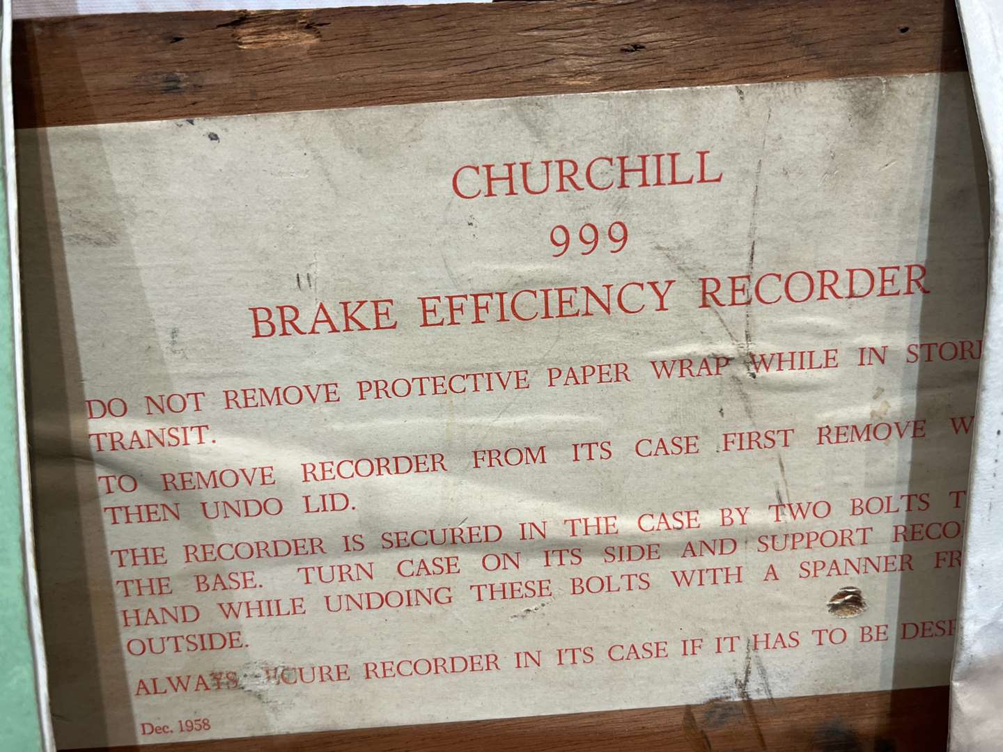 <p>Churchill Brake Efficiency Recorder Converted Into a Lamp</p>