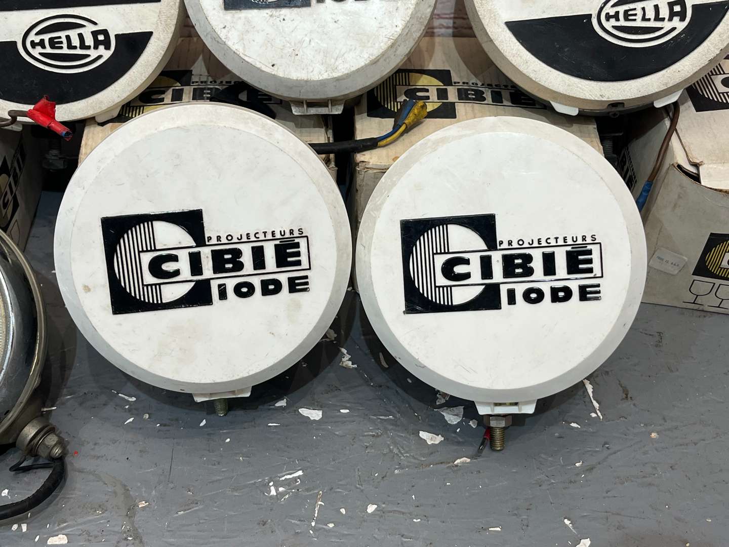 <p>Two Pairs of Cibie 10DE Headlights & Pair Hella Headlights</p>
