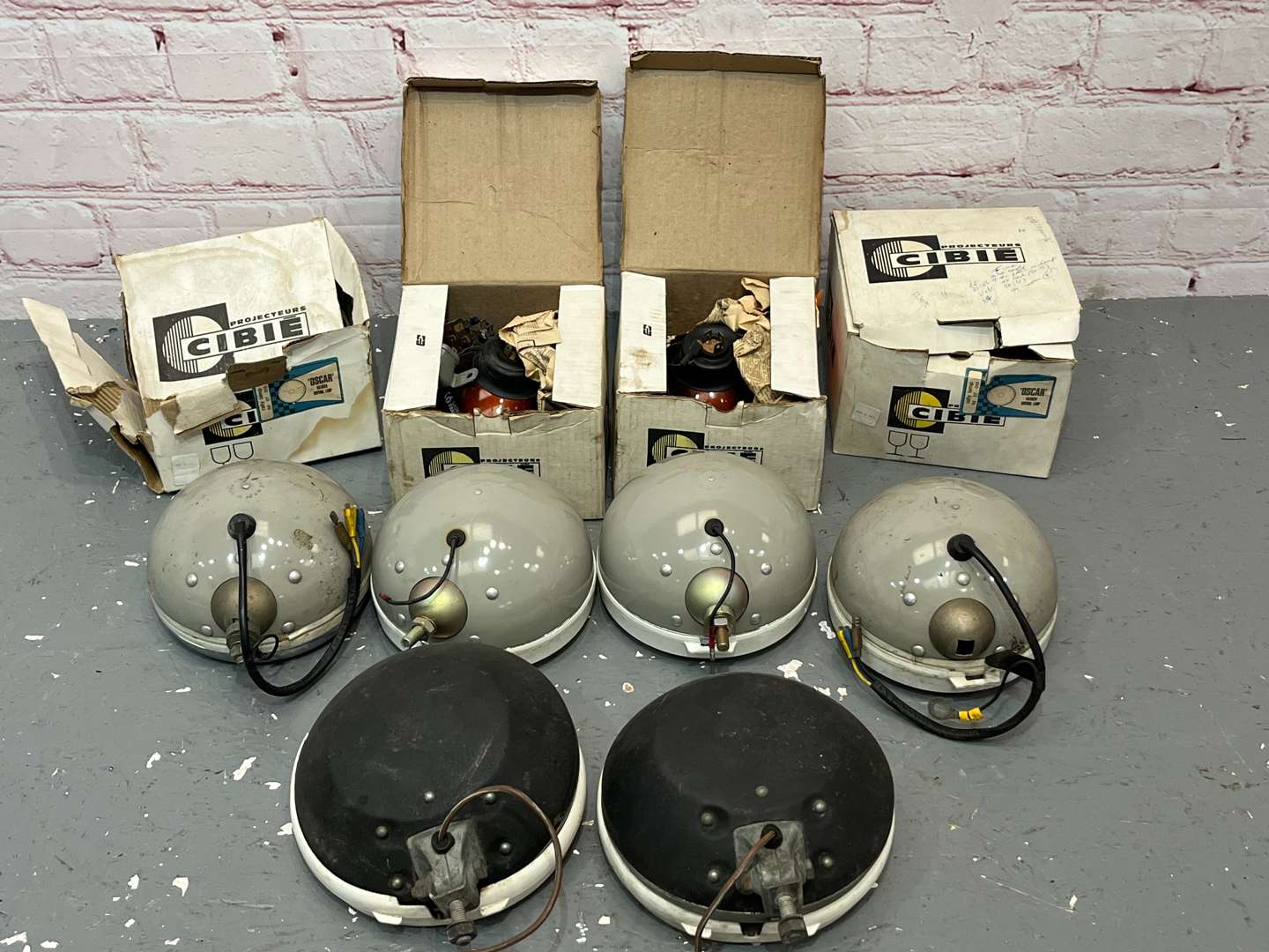 <p>Two Pairs of Cibie 10DE Headlights & Pair Hella Headlights</p>