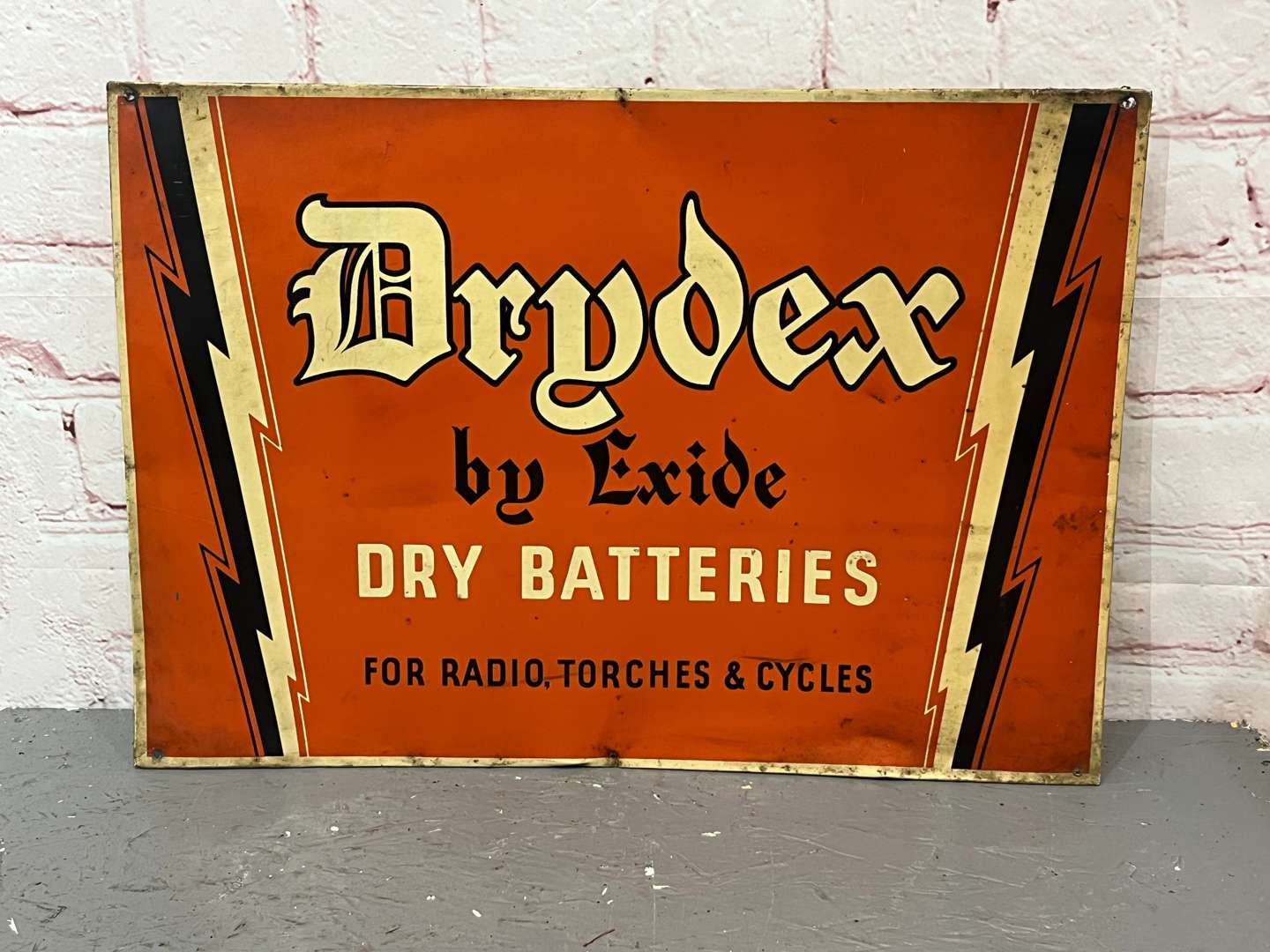 <p>Drydex By Exide Dry Batteries Aluminium Sign</p>