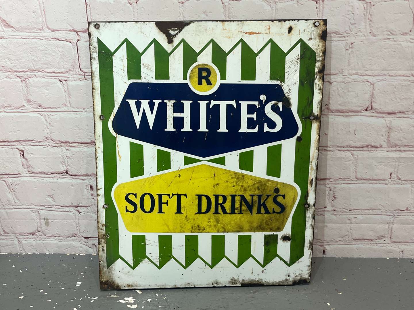 <p>R Whites Soft Drinks Enamel Sign</p>