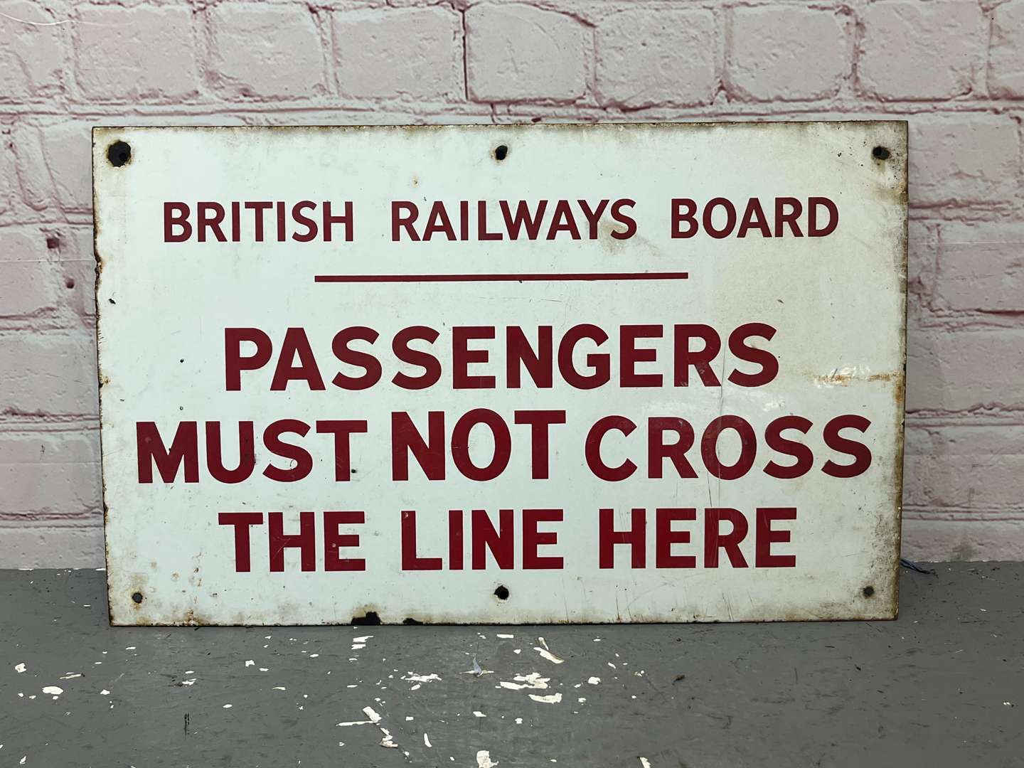 <p>British Railways Board Warning Enamel Sign</p>