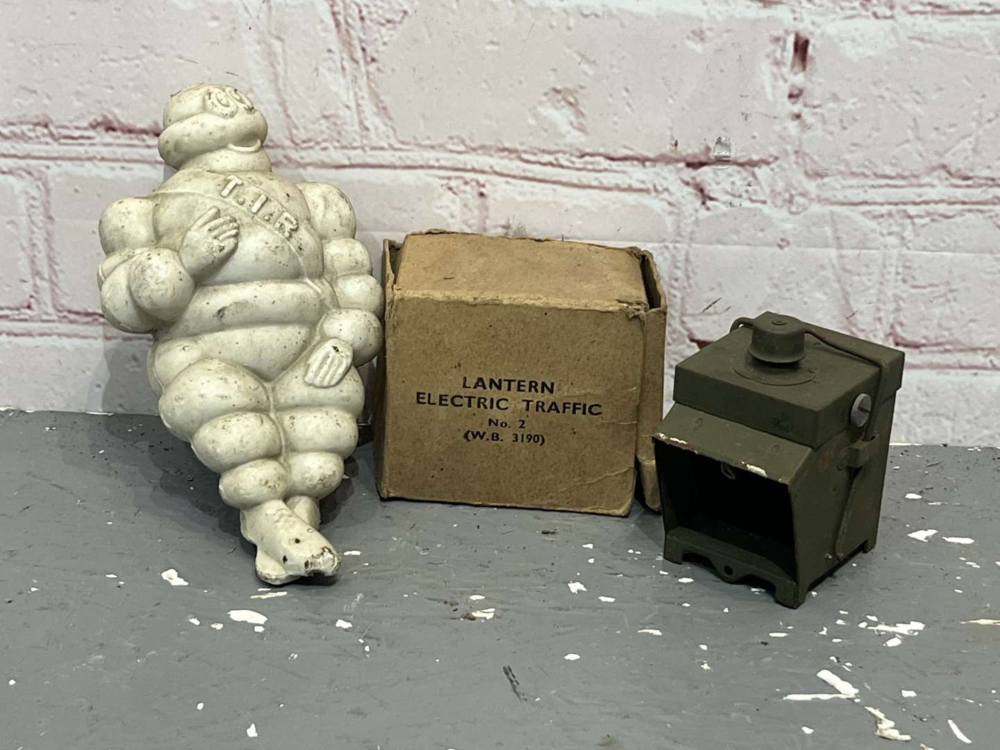 <p>Tir Bibendum Michelin Man & No 2 Electric Traffic Lantern (2)</p>
