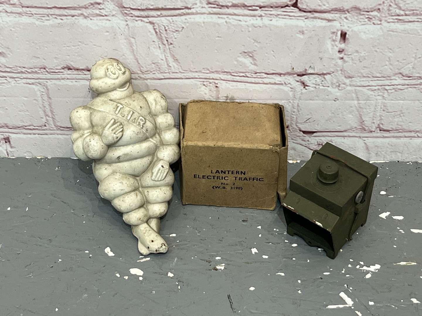 <p>Tir Bibendum Michelin Man & No 2 Electric Traffic Lantern (2)</p>