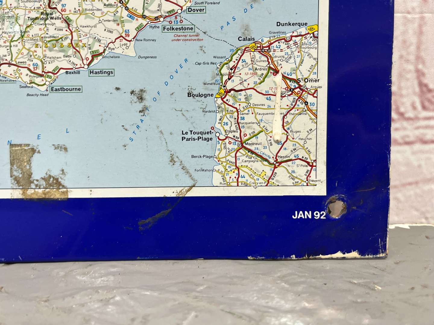 <p>Tin Michelin Map Sign Dated 92</p>