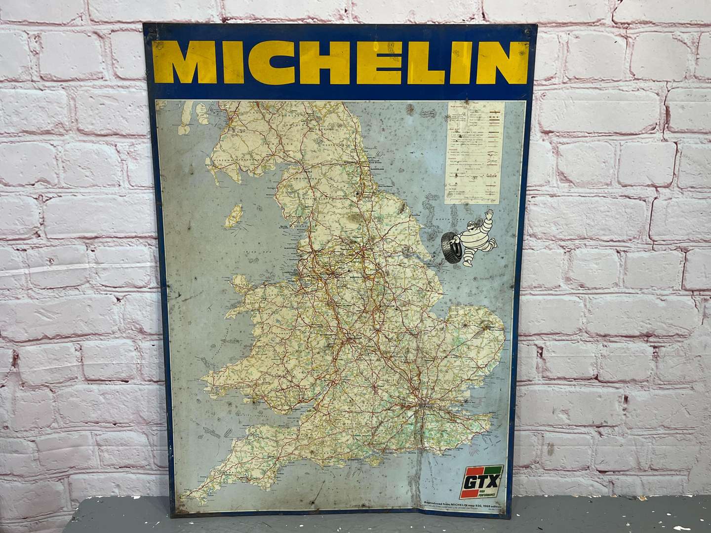 <p>Michelin Tin Map Sign 1968 Edition</p>