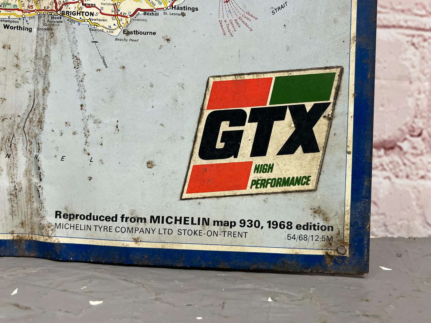 <p>Michelin Tin Map Sign 1968 Edition</p>